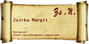Zsirka Margit névjegykártya