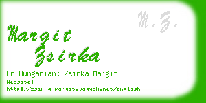 margit zsirka business card